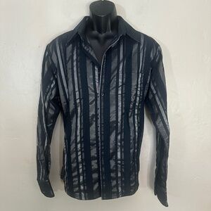 Derby Satin Tapestry Long Sleeve Shirt XL Gently worn Woven tapestry cloth